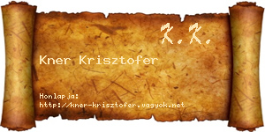 Kner Krisztofer névjegykártya